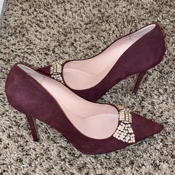 SOLD❗️Kate Spade suede Burgundy Pumps Heels 8.5 - Picture 3 of 9